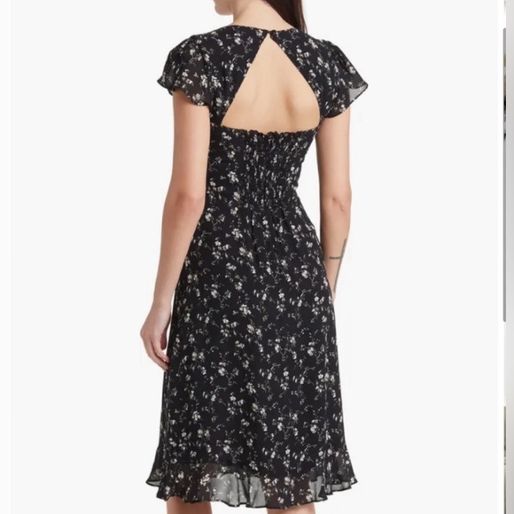 Reformation floral midi open back dress size 8 - Picture 2 of 7